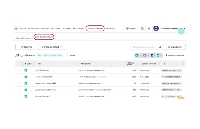 Screenshot de présentation de la section Utilisateursgroupes 1