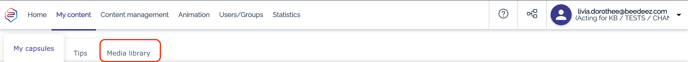 Media library tab