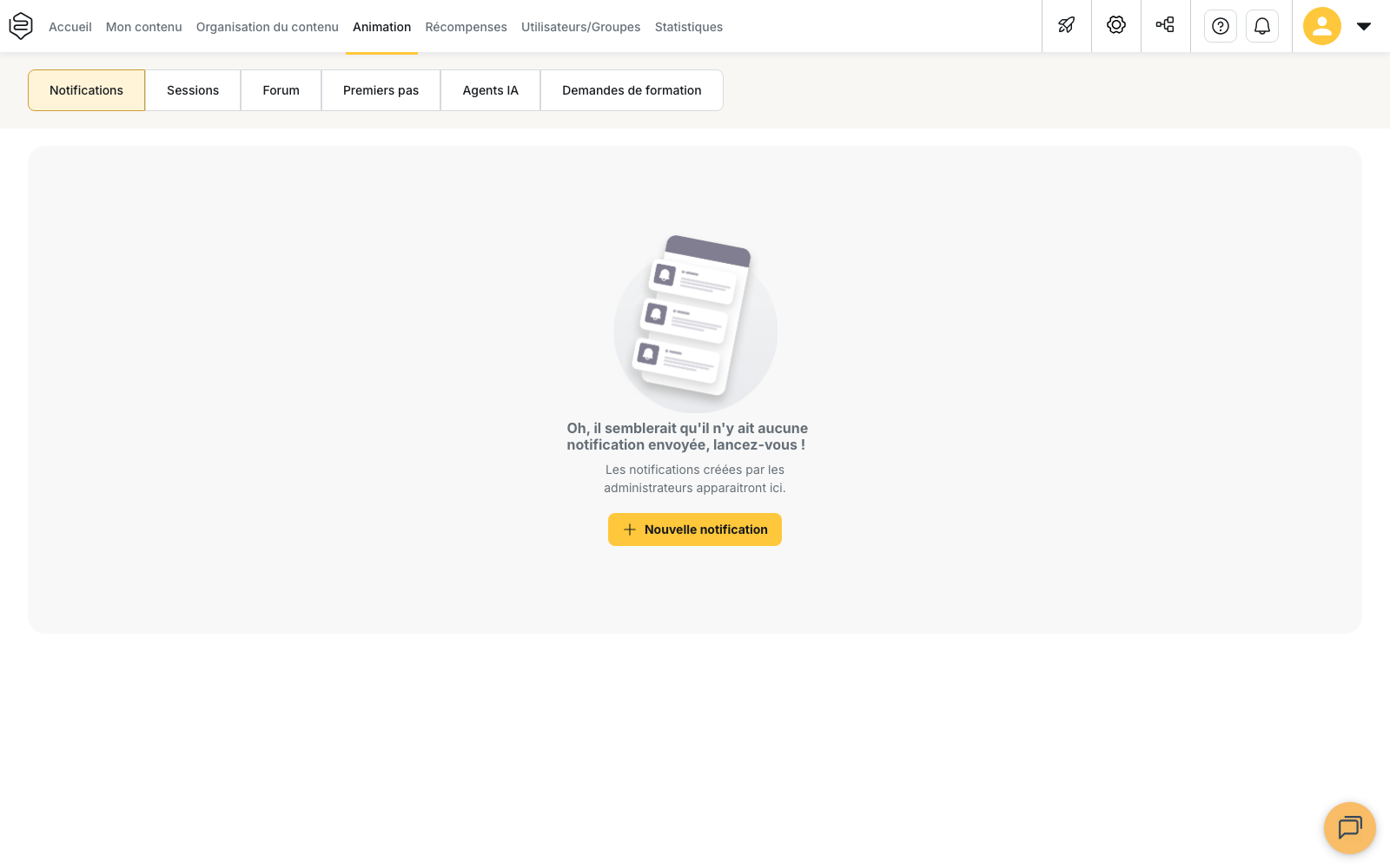 L'onglet Animation du back-office et ses leviers d'animation