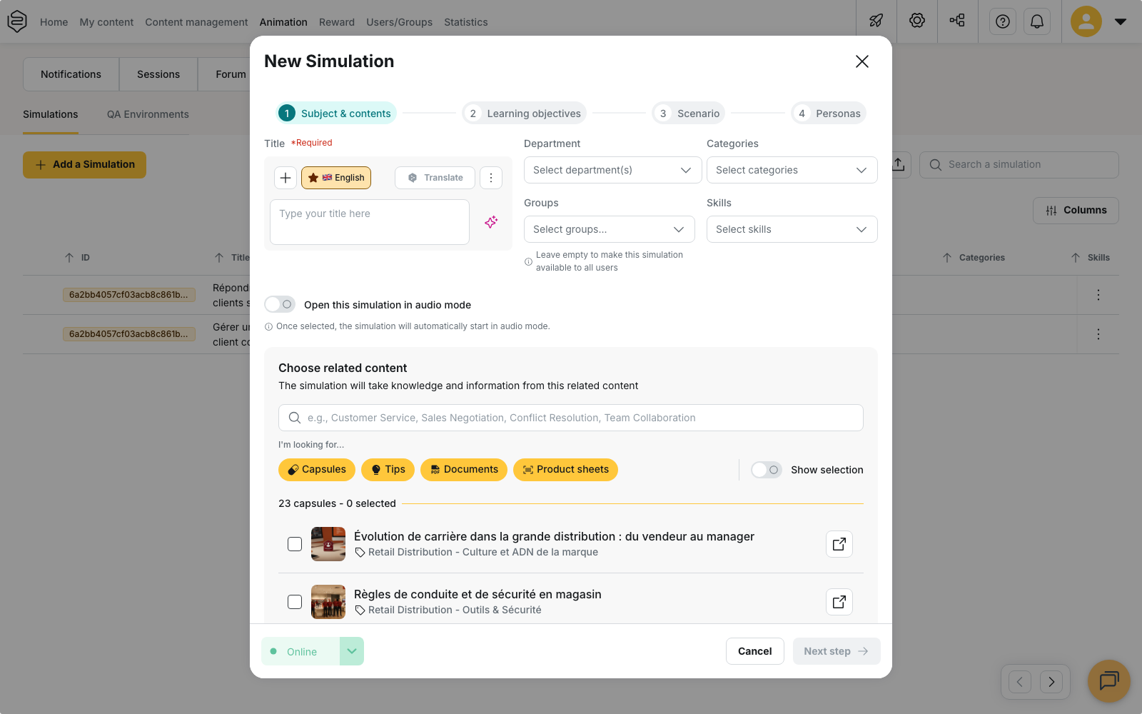 Creating a simulation from Animation › AI Agents